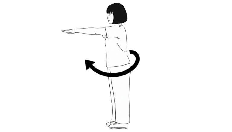 Ilustração da prática Balançar as Mãos
